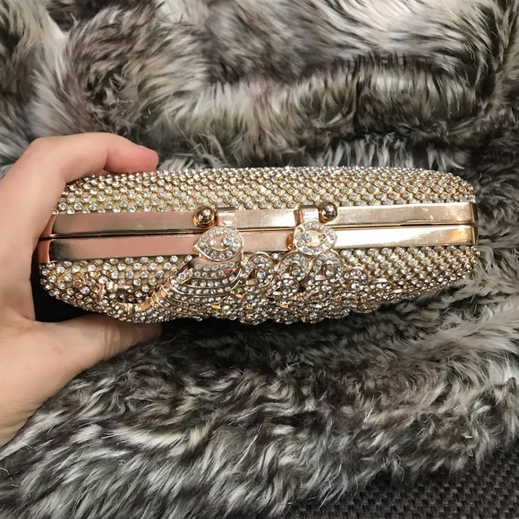 Fawziya crystal clutch 3 way wear peacock themed - Picture 5 of 11